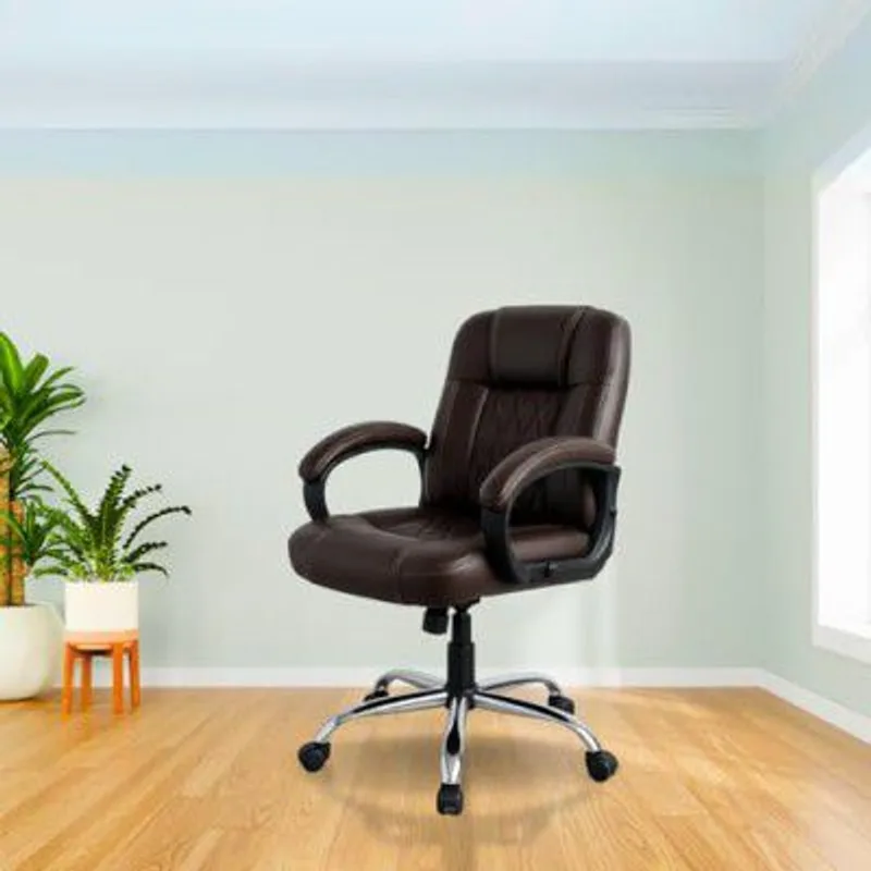 activa Ergonomic Office Chair with Premium Leatherette & Padded Seat | Adjustable Height | Desk Chair for Work/Study | Chairs for Workstations (Galaxy, Coffee) — 76% off on Amazon.in