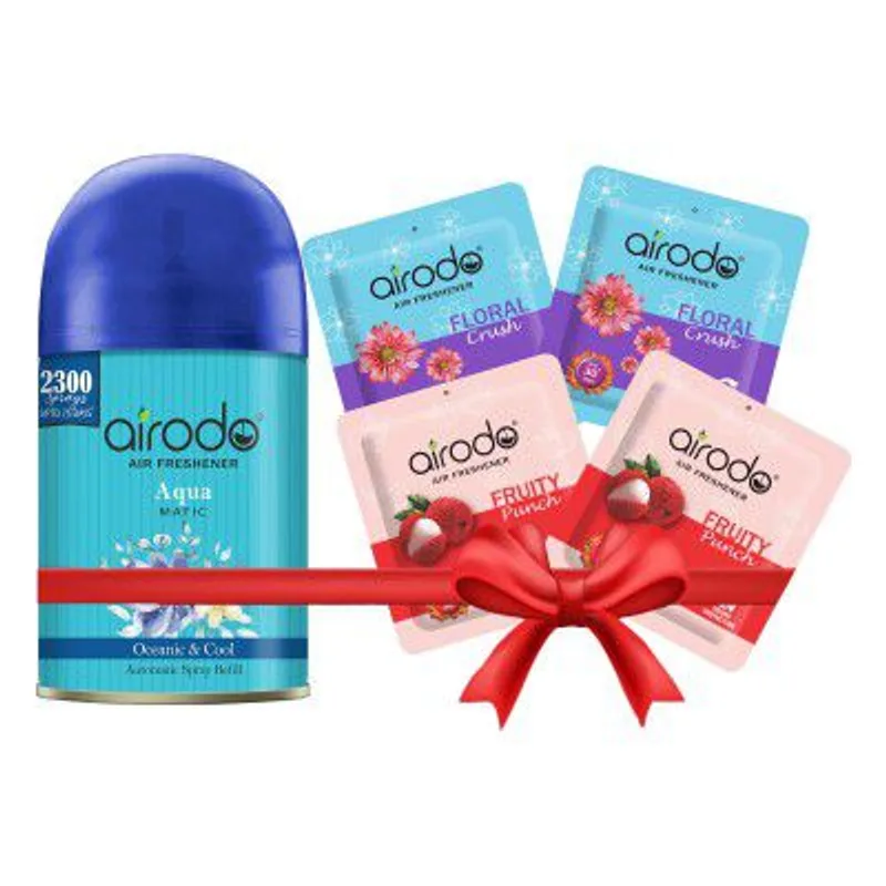 Airodo Automatic Air Freshener Automizer Refill (Oceanic & Cool 235ml) + Pocket Gel Mix - 40g  — 68% off on Amazon.in