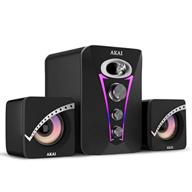 AKAI Zest MS2222 22W 2.1 Channel Wired Gaming Speaker with Subwoofer for Laptop, PC, Desktop - Black — 67% off on Amazon.in