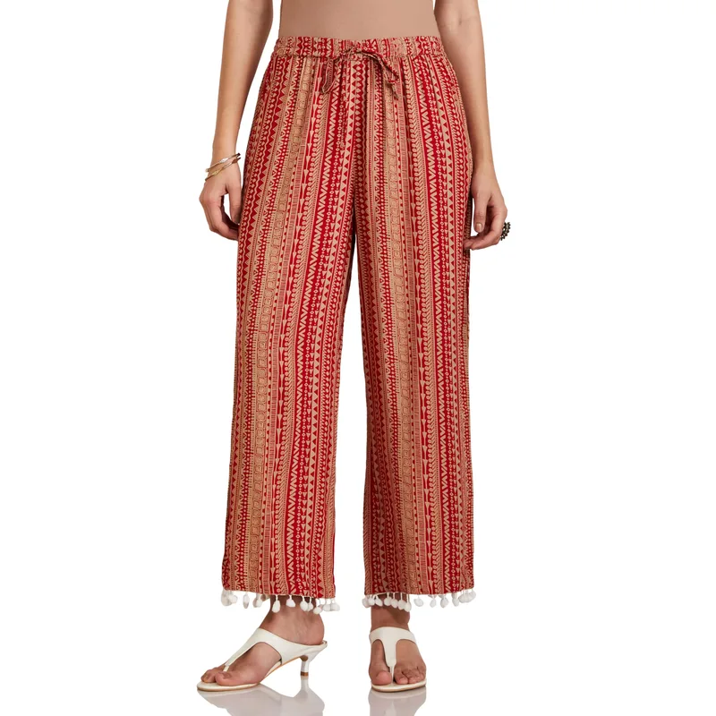 Amazon Brand - Myx Women Relaxed Cotton Flared Palazzo — 83% off on Amazon.in