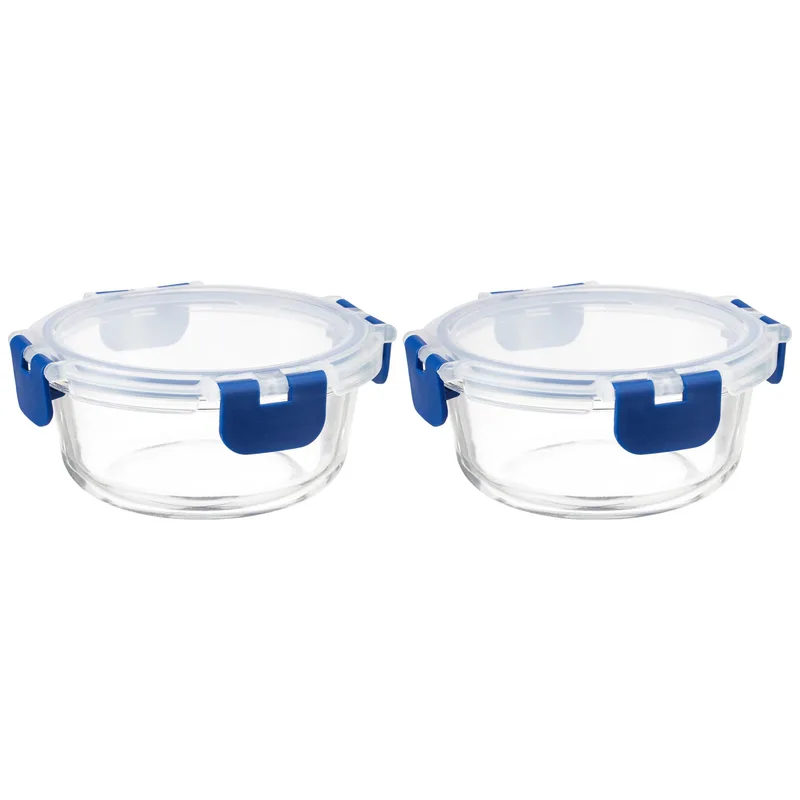 ATTRO Glassox Borosilicate Round Glass Lunch Box 400ml Set of 2, White — 69% off on Amazon.in