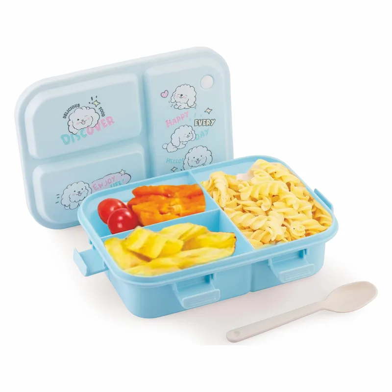 ATTRO Joy Kins Plastic Lunch Box – 3 Compartment Bento Tiffin – 1260ml, Blue — 79% off on Amazon.in