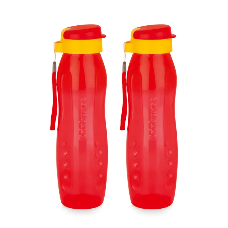 ATTRO Plastic Drinkware 1-Liter Flip-Top Cap, Set of 2- Red — 73% off on Amazon.in