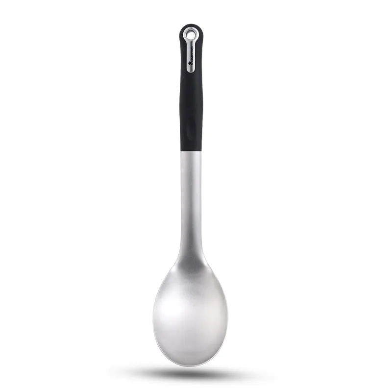 BERGNER Master Pro Stainless Steel Kitchen Spoon with Nylon Handle, Black — 79% off on Amazon.in