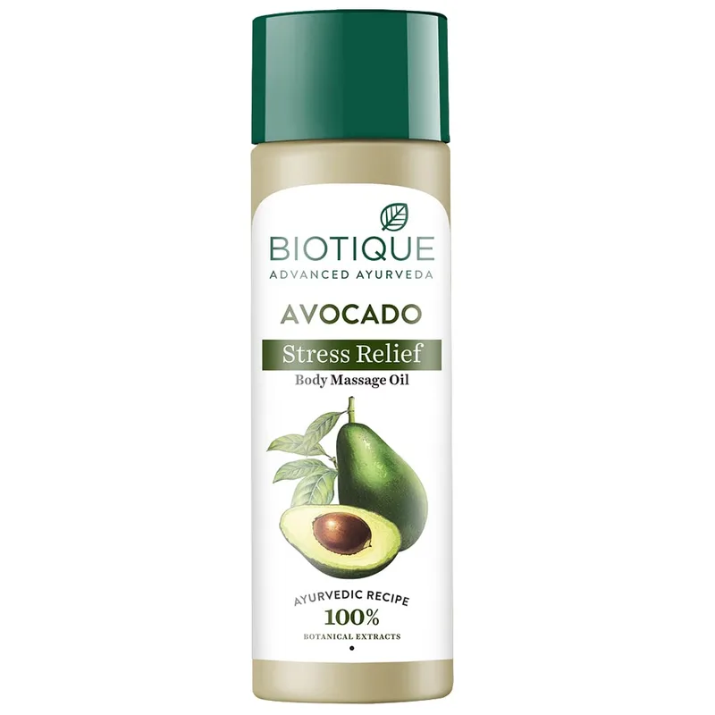Biotique Cado Stress Relief Avocado Stress Relief Body Massage Oil, 200ml — 59% off on Amazon.in