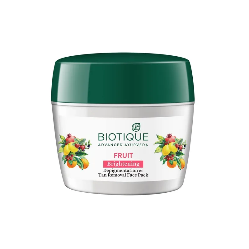 Biotique Fruit Brightening Depigmentation & Tan Removal Face Pack For All Skin Types, 235ml — 65% off on Amazon.in