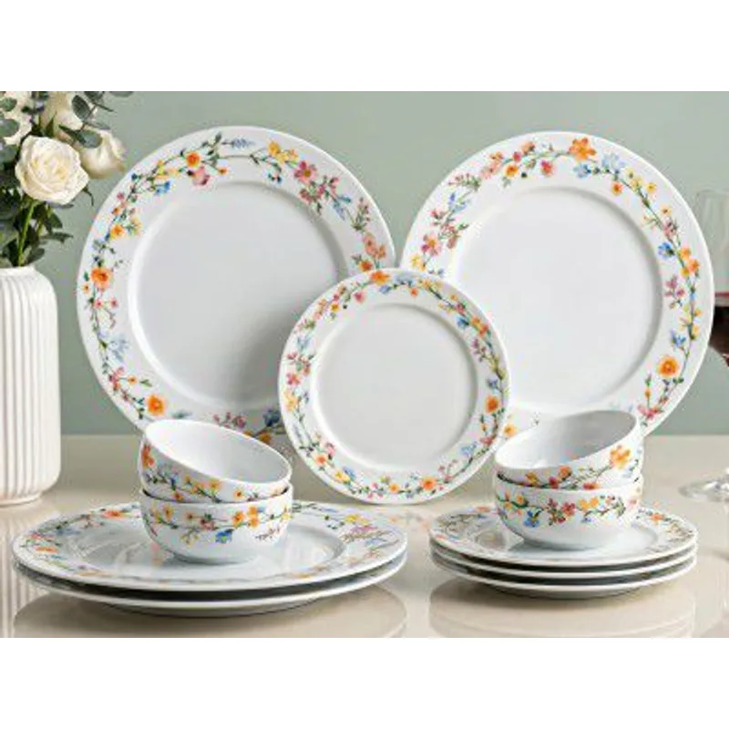 Bodhi House Premium Porcelain Dinner Set, 12 Pieces, Floral Vine — 67% off on Amazon.in