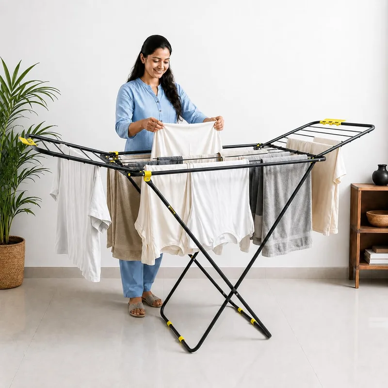 BonKaso Foldable Cloth Drying Stand for Drying Clothes — 70% off on Amazon.in