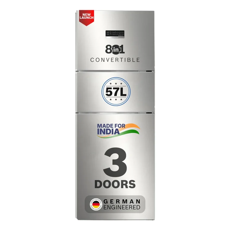 Bosch 302L, 3 Star, MaxFlex Convert Frost Free Triple Door Refrigerator | 8-in-1 Convertible Storage Modes | (CMC33S23VI, 2026 Model,Fine Steel) — 48% off on Amazon.in