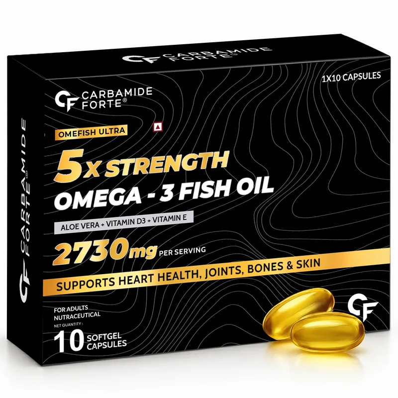 Carbamide Forte 5X Strength Omega 3 Fish Oil Capsules 2730mg - 10 Softgels — 48% off on Amazon.in