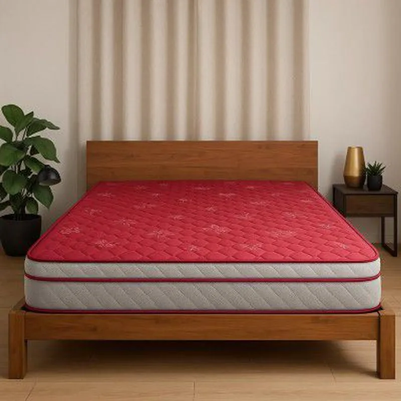 Coirfit LUXURINO Pillow Top with ISPT Tech. 10 Inch Queen Size Bonnell Spring Mattress 72X60 Inches with 7 Year Warranty | Firm Support Bed Mattress | Hotel Like Bounce | Orthopedic Comfort, Red — 80% off on Amazon.in