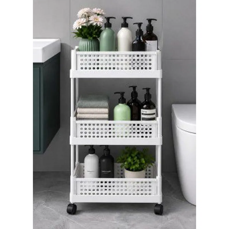 Cortina Heavy Duty Plastic Storage 2 TierShelves for Home Kitchen Garage Bathroom | Multipurpose Tiered Rack Organizer with Wheels | Strong Load-Bearing Modular Storage Unit | 46x18x48 — 82% off on Amazon.in