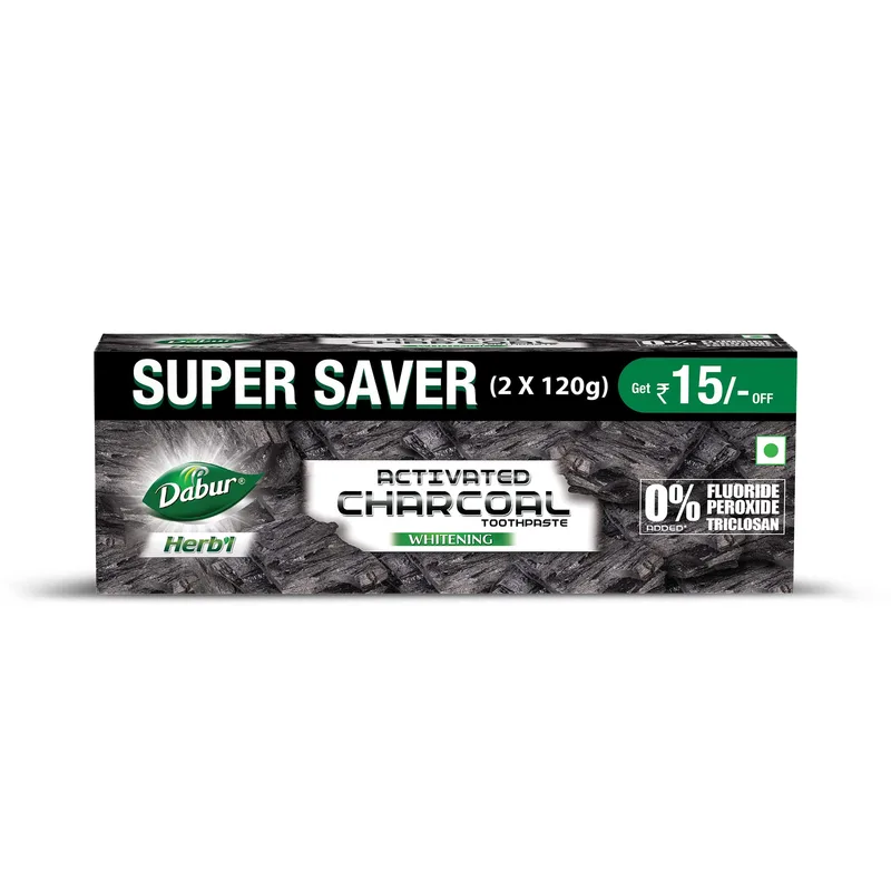 DABUR Herb'L Activated Charcoal Toothpaste - 240G (120Gx2) — 73% off on Amazon.in