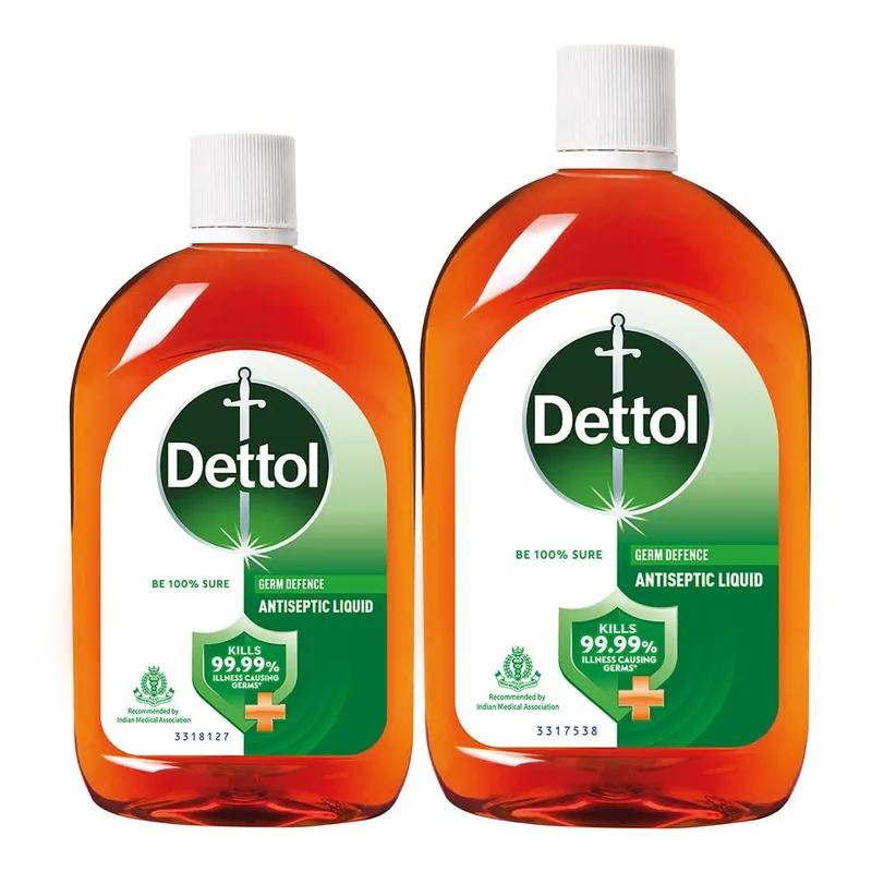 Dettol Antiseptic Liquid for First Aid, Surface Disinfection and Personal Hygiene, 1300 ml + 750 ml — 34% off on Amazon.in