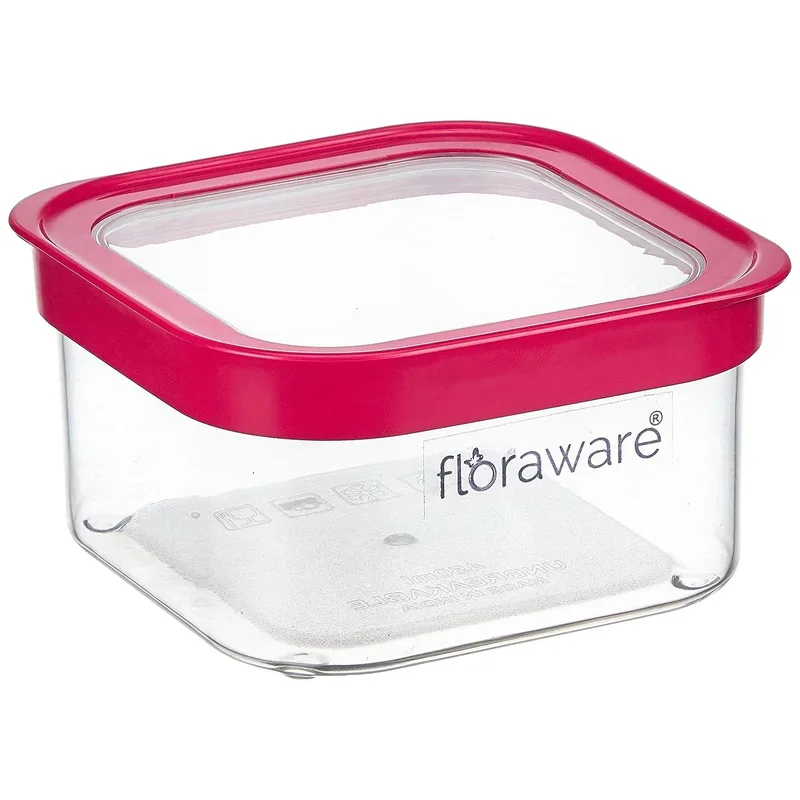 Floraware Food Safe Plastic Multiuse Square Fit-Lock Airtight Storage Jar,450 ml — 77% off on Amazon.in