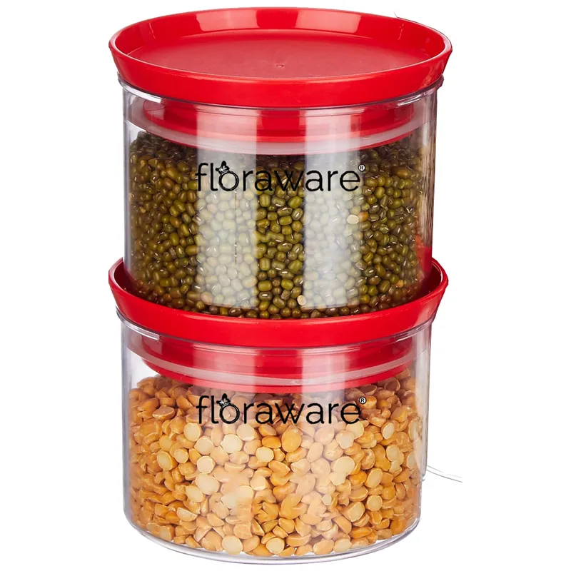 Floraware Plastic Air Tight BPA Free Stackable Round Push Multipurpose Containers — 86% off on Amazon.in