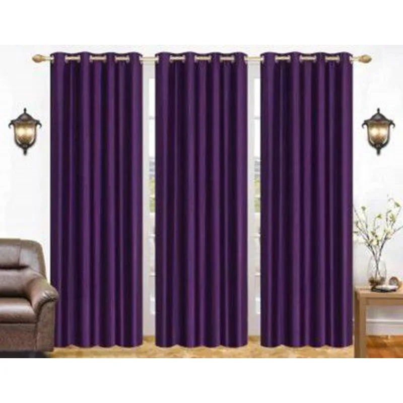 Galaxy Home Decor Solid Plain Curtains for Window 5 Feet, Pack of 3, Purple (Purple, Window 5 Feet) — 79% off on Amazon.in