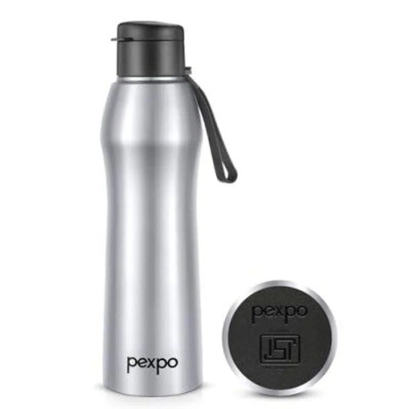 Go24 pexpo Stainless Steel Water Bottle Georgia Silver 880ml — 65% off on Amazon.in