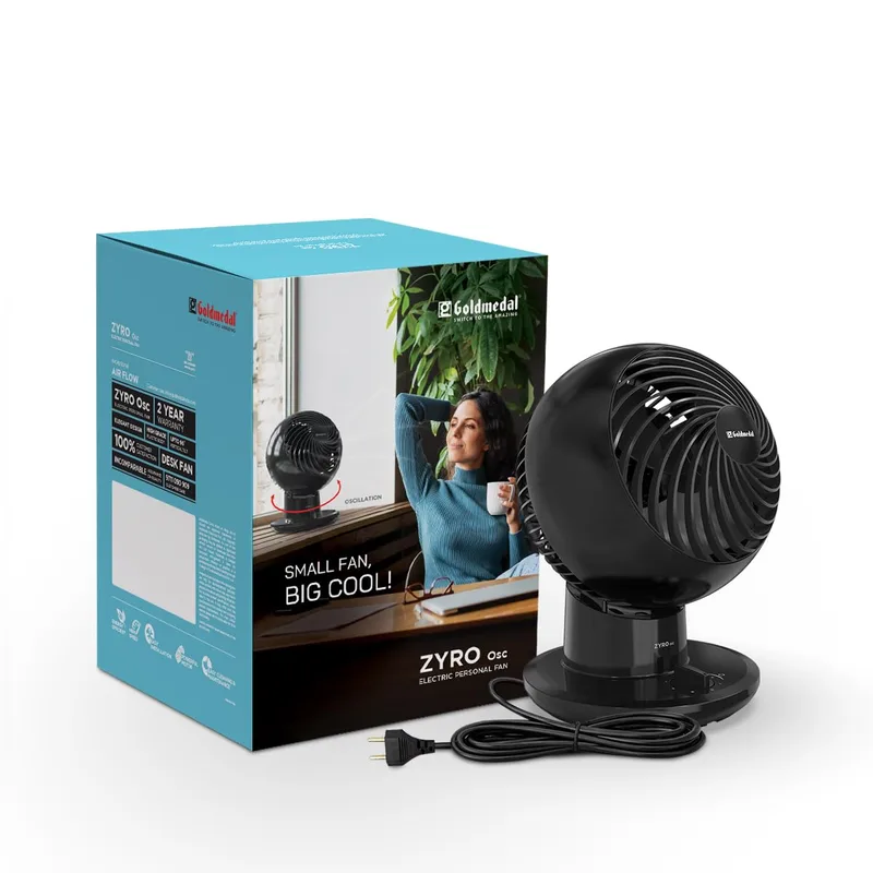 Goldmedal Zyro Osc 180 mm Electric Small Personal Fan |90° Vertical Tilt — 60% off on Amazon.in