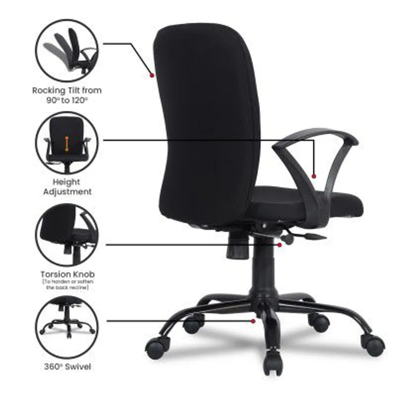 Green Soul Seoul X Office Chair, Mid Back Mesh Ergonomic Home Office Desk Chair (Black) — 45% off on Amazon.in
