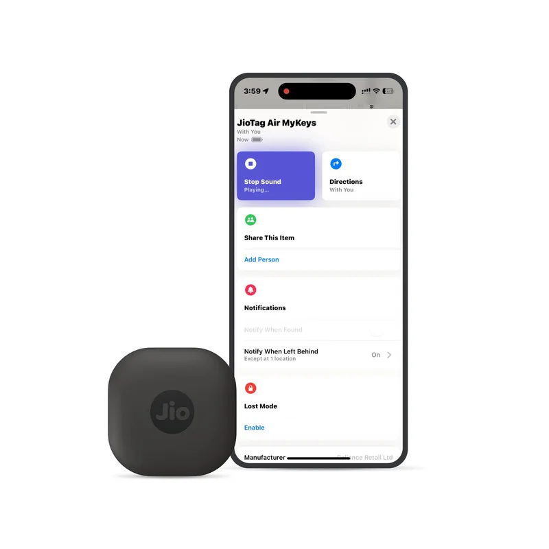 JioTag Air | Works with Apple Find My & JioThings — 75% off on Amazon.in