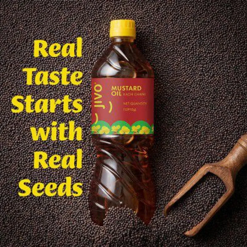 JIVO Cold Pressed Kachi Ghani Chemical Free Mustard Daily Cooking Oil, 1 L — 35% off on Amazon.in
