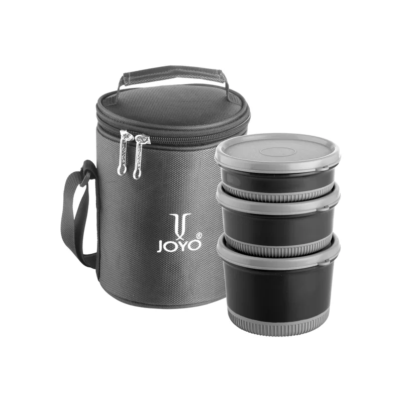 JOYO Foodway Omega Lunch Box with Zipper Pouch (250ML, 375 ML, 525 ML) - (Grey) — 77% off on Amazon.in
