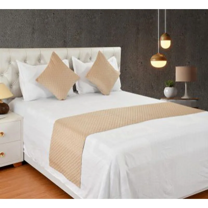 KIB 200 TC Beige Velvet Usey Quilting Bedsheet Runner Set — 85% off on Amazon.in