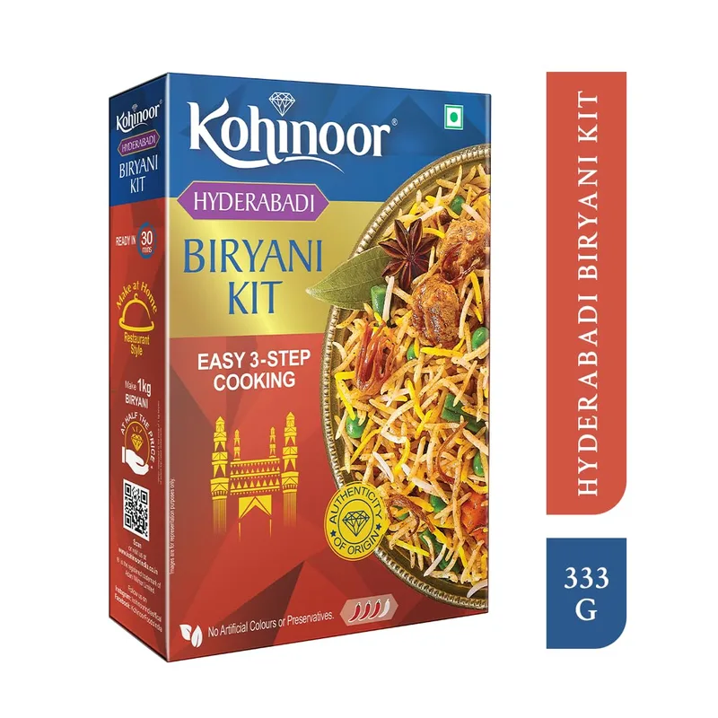 Kohinoor Basmati Biryani Kit Hyderabadi, 333g — 36% off on Amazon.in
