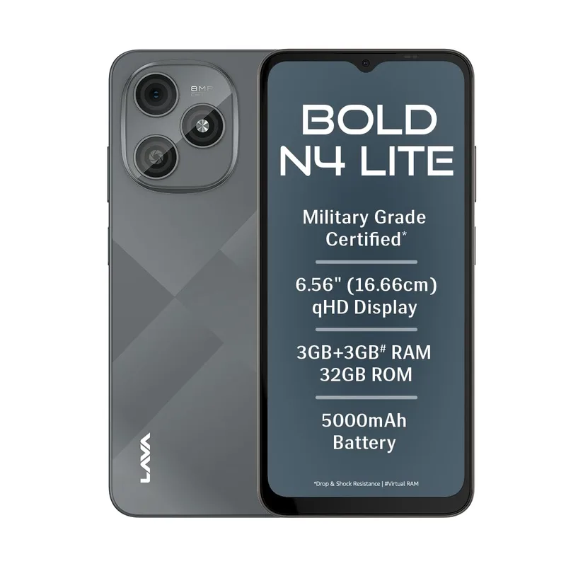 Lava Bold N4 Lite (Ghost Silver, 3GB RAM + 32GB Storage)  — 20% off on Amazon.in
