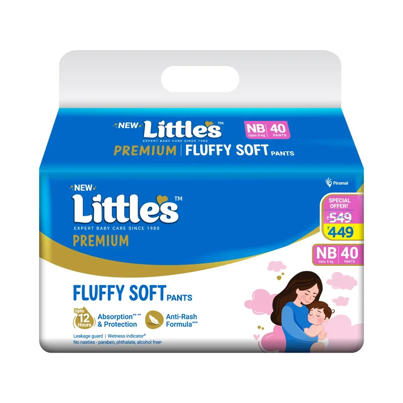 Little's Premium New Born Baby Diaper Pants Style (NB) | Upto 5 kg | 40 Count - Pack of 1  — 65% off on Amazon.in
