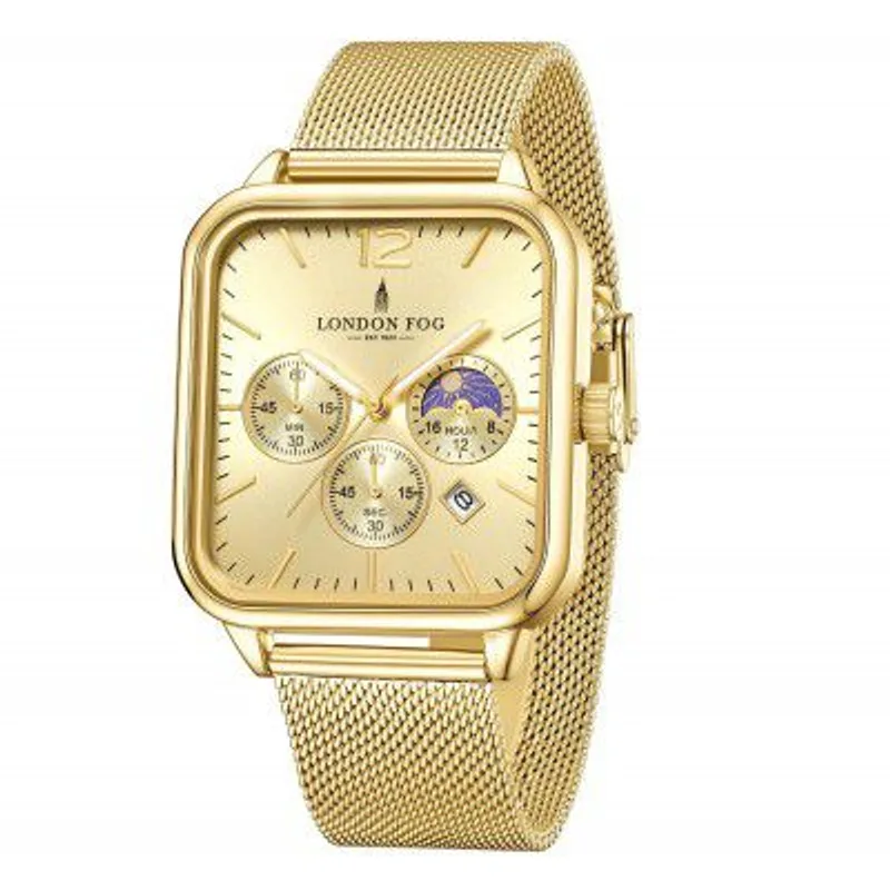 London Fog Hampstead Collection Chronograph Watch for Men with Square Dial, Luminous Hands & Hour Markers, Date Display & Mesh Metal Strap - LFM10007 — 72% off on Amazon.in
