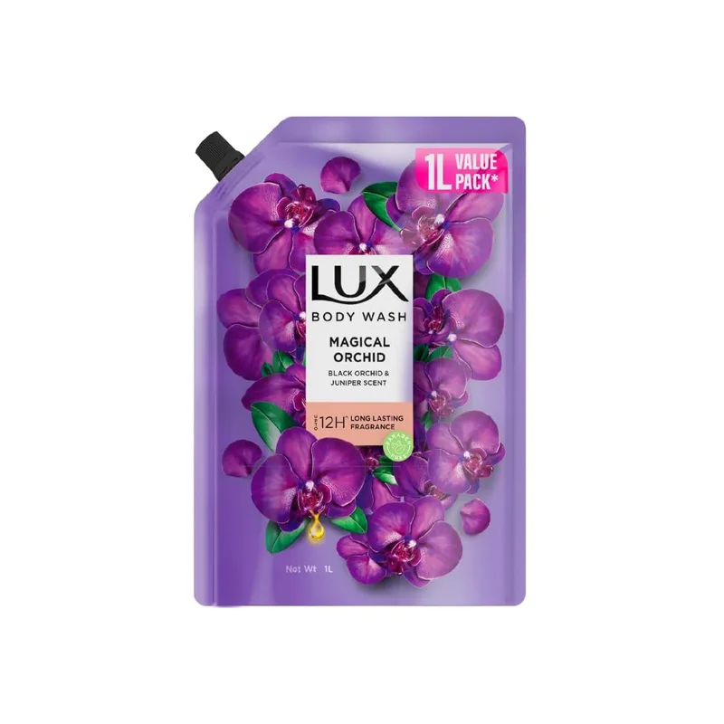 LUX, Black Orchid & Juniper Oil Bodywash, Refill Pack, 1 ltr — 35% off on Amazon.in