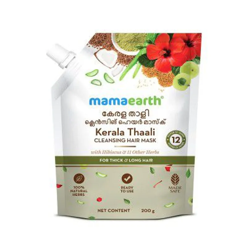 Mamaearth Kerala Thaali Cleansing Pre-Shampoo Hair Mask with Hibiscus | 12 Potent Herbs — 52% off on Amazon.in