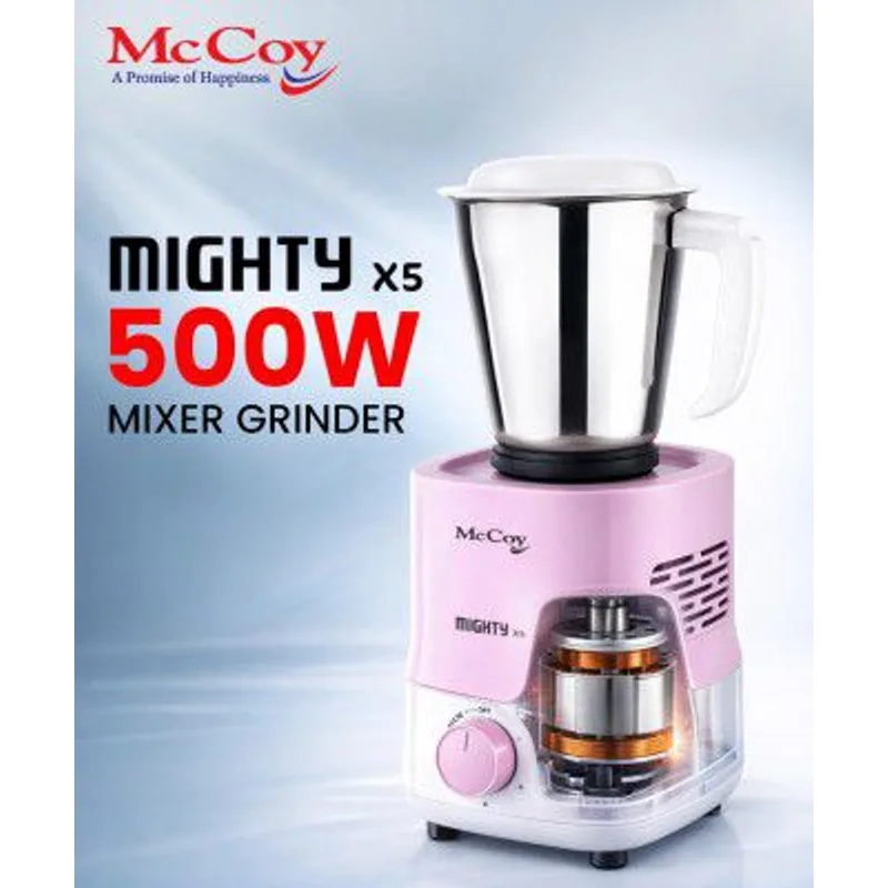 McCoy Mighty X5 Mixer Grinder | 3 SS Jars | 500 W Mixi | Hybrid Motor with 2 Years Warranty | — 72% off on Amazon.in