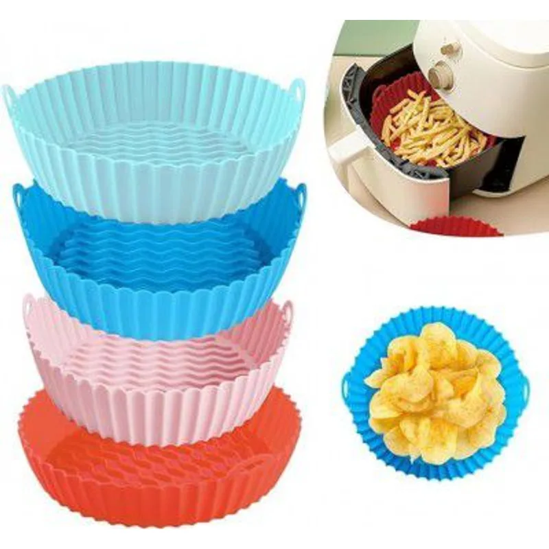 NIRDAMBHAY Air Fryer Silicone Round Shape Liners Basket (Top 6.5in / Bottom 5.5in) (Pack of 4) — 83% off on Amazon.in