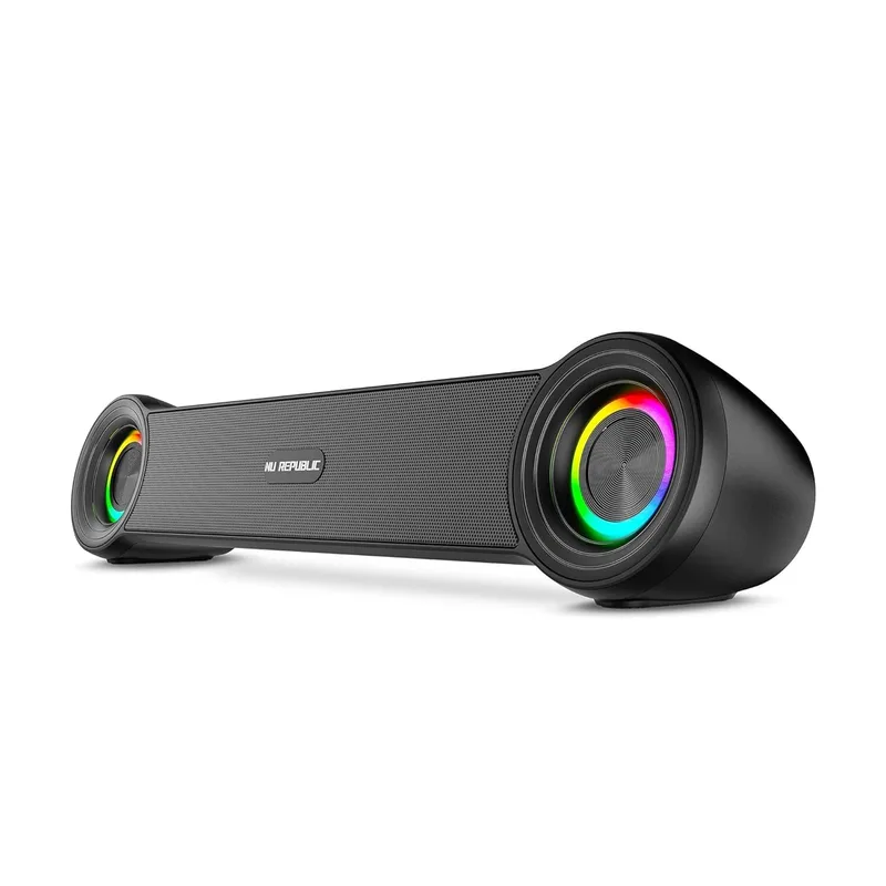 Nu Republic Partybox 180 with 18W Output | Vibrant RGB Light Bluetooth Soundbar (Black) — 87% off on Amazon.in