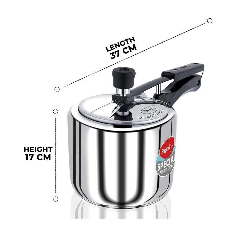 Pigeon by Stovekraft 3 Litre Special Stainless Steel Inner Lid Induction Base Pressure Cooker — 50% off on Amazon.in