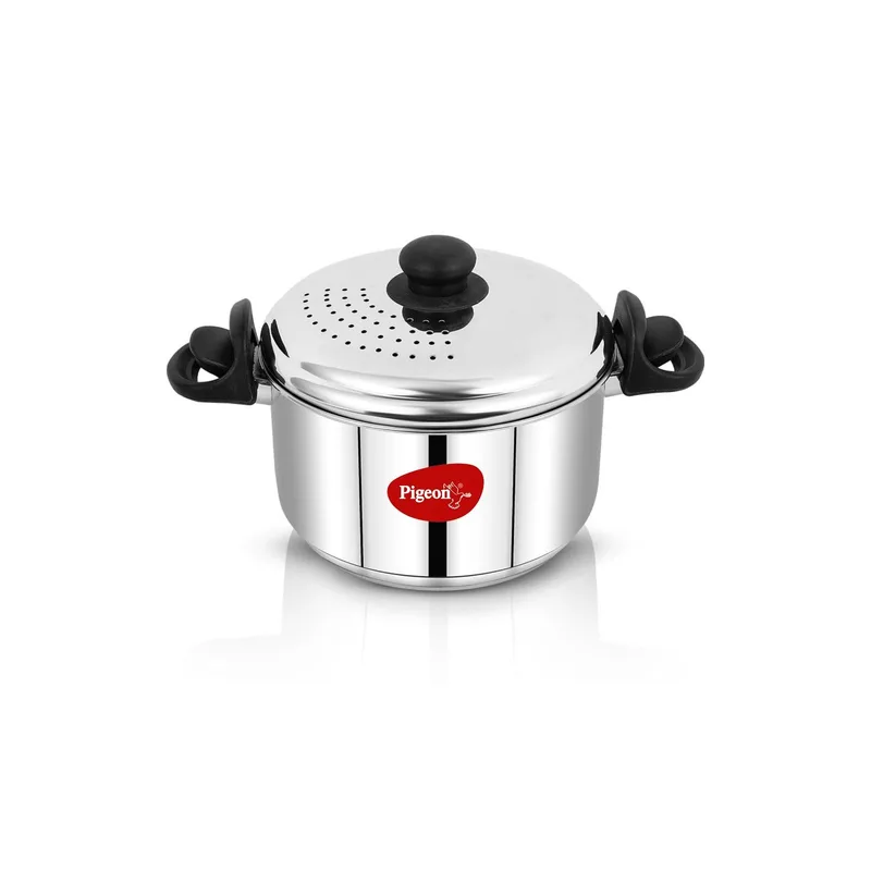Pigeon Stainless Steel Rice & Pasta Pot with Strainer Lid - 4L — 41% off on Amazon.in