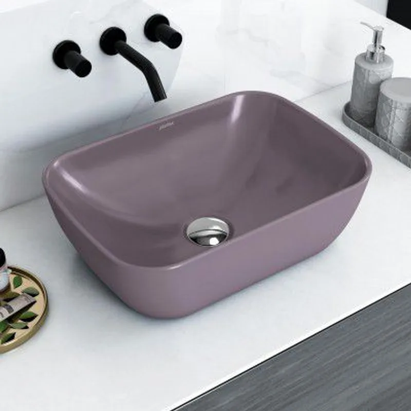 Plantex Ceramic Basin/Table Top Basin for Bathroom/Countertop Washbasin (Pink, 18 x 13 x 5.5 Inch) — 85% off on Amazon.in