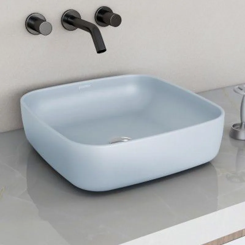 Plantex Platinum Ceramic Tabletop Square Wash Basin (Ocean, 16 x 16 x 5 Inch) — 87% off on Amazon.in