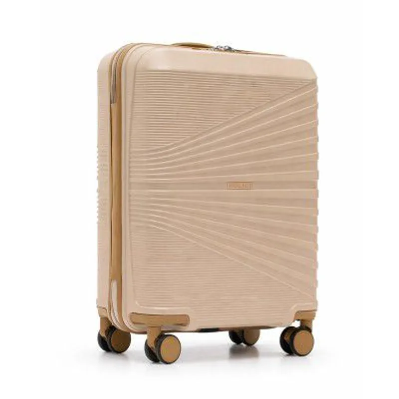 Police Origine Cabin Trolley | 65L Capacity TSA Lock 8 Smooth 360° Spinner Wheels Telescopic Handle PP Hard Shell (Baby pink) — 84% off on Amazon.in