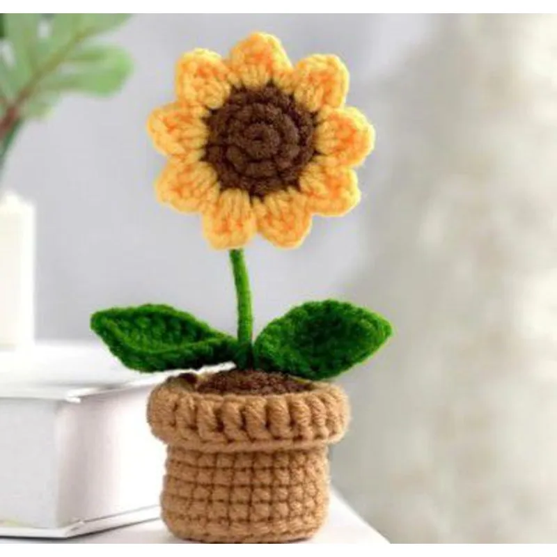 Quace Handcrafted Crochet Sunflower with Pot – Amigurumi Knitted Flower, Cozy Home Decor & Thoughtful Gift — 77% off on Amazon.in
