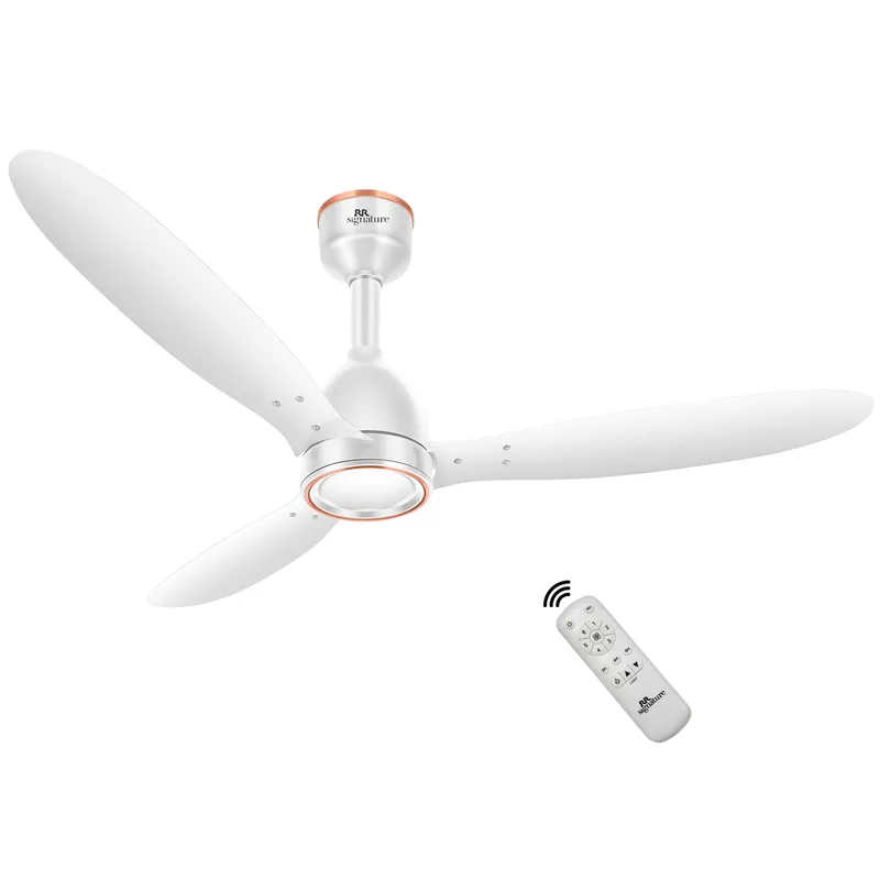 RR Signature COMFYGLOW 1250mm BLDC Underlight Ceiling Fan with 100% Pure Copper Motor - 35W | 350 RPM High Speed | Remote Control & LED Light | 3 Light Modes | 3 Year Warranty - Sparkle White — 62% off on Amazon.in