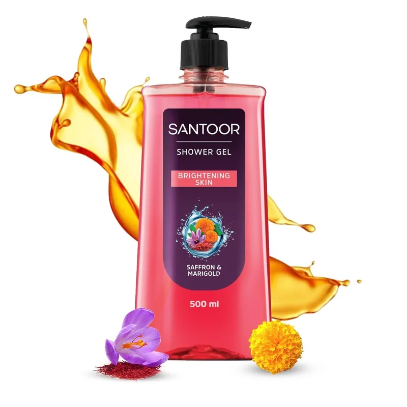 Santoor Brightening Shower Gel Natural Saffron & Marigold Extracts| 500ml — 66% off on Amazon.in