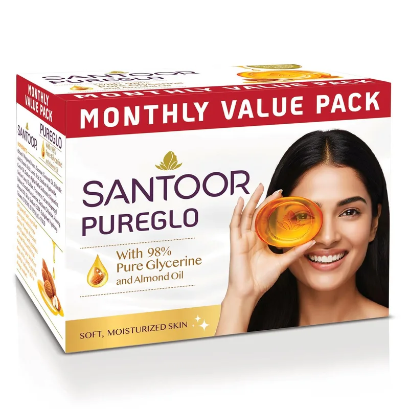 Santoor PureGlo Glycerine Soap, 125g | Pack of 3 — 50% off on Amazon.in