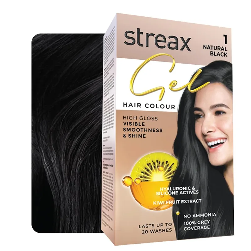 Streax Gel Hair Colour for women, Natural Black - 150 ml — 50% off on Amazon.in