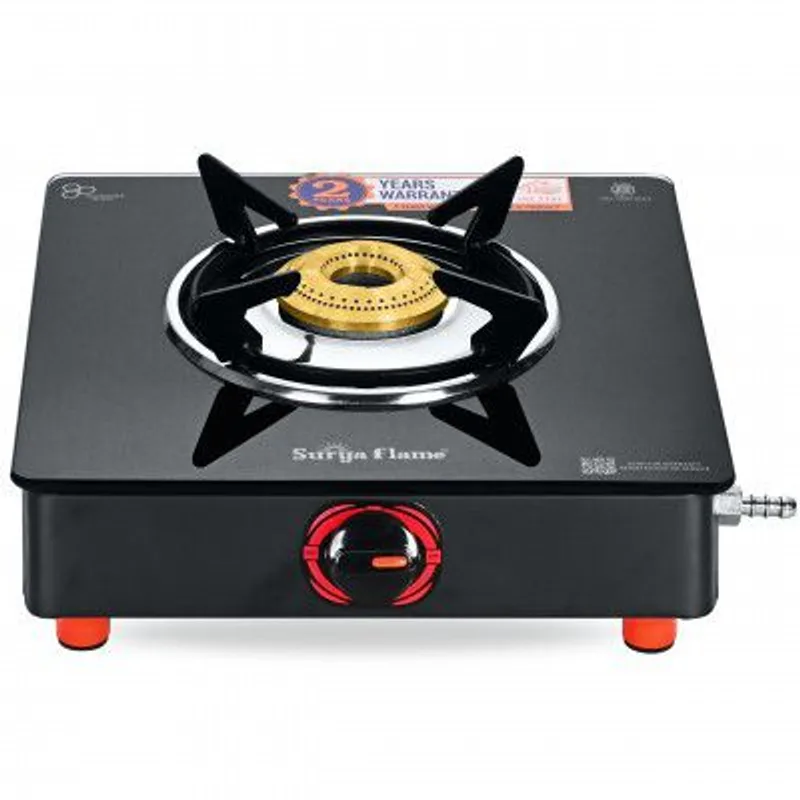 Surya Flame LPG Gas Stove Single Burner Glass Top with Brass Burner — 57% off on Amazon.in