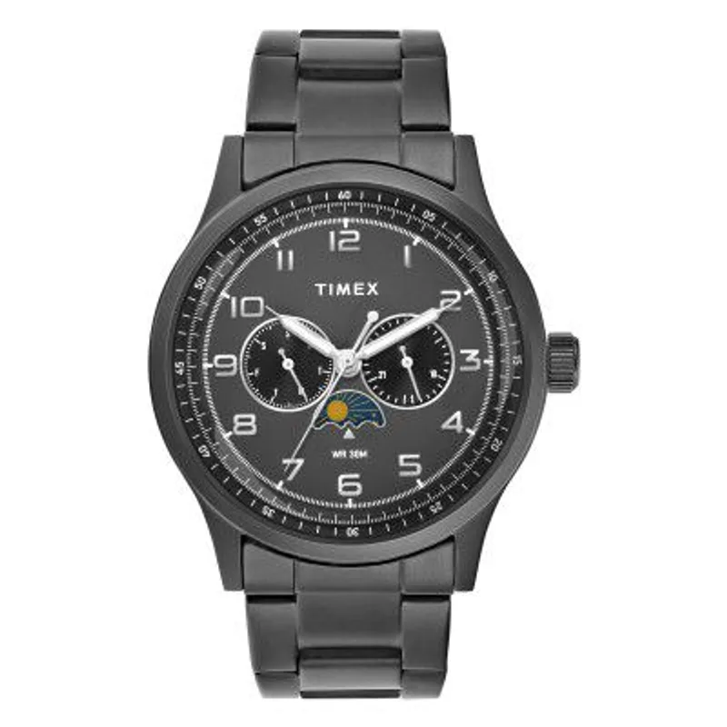 TIMEX Analog Watch for man with Grey Round Dial & Black Stainless Steel Bracelet Band Water Resistant Men's Wrist Watches - TWEG19610 — 45% off on Amazon.in