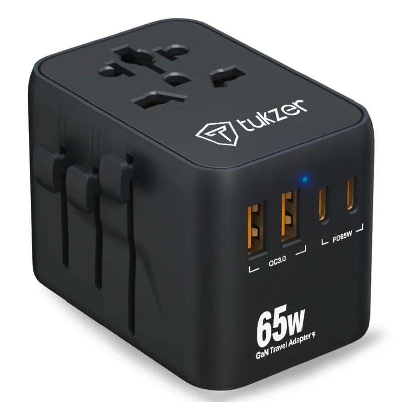 Tukzer 65W Universal Travel Adapter, GaN Fast Charging Adapter  — 83% off on Amazon.in